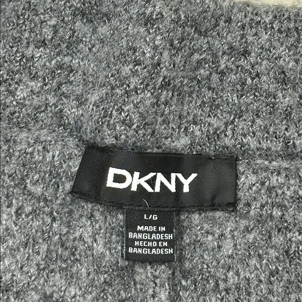 DKNY Women's Cashmere Blend Sweater Knit Pants High Rise Heather Grey Size Large